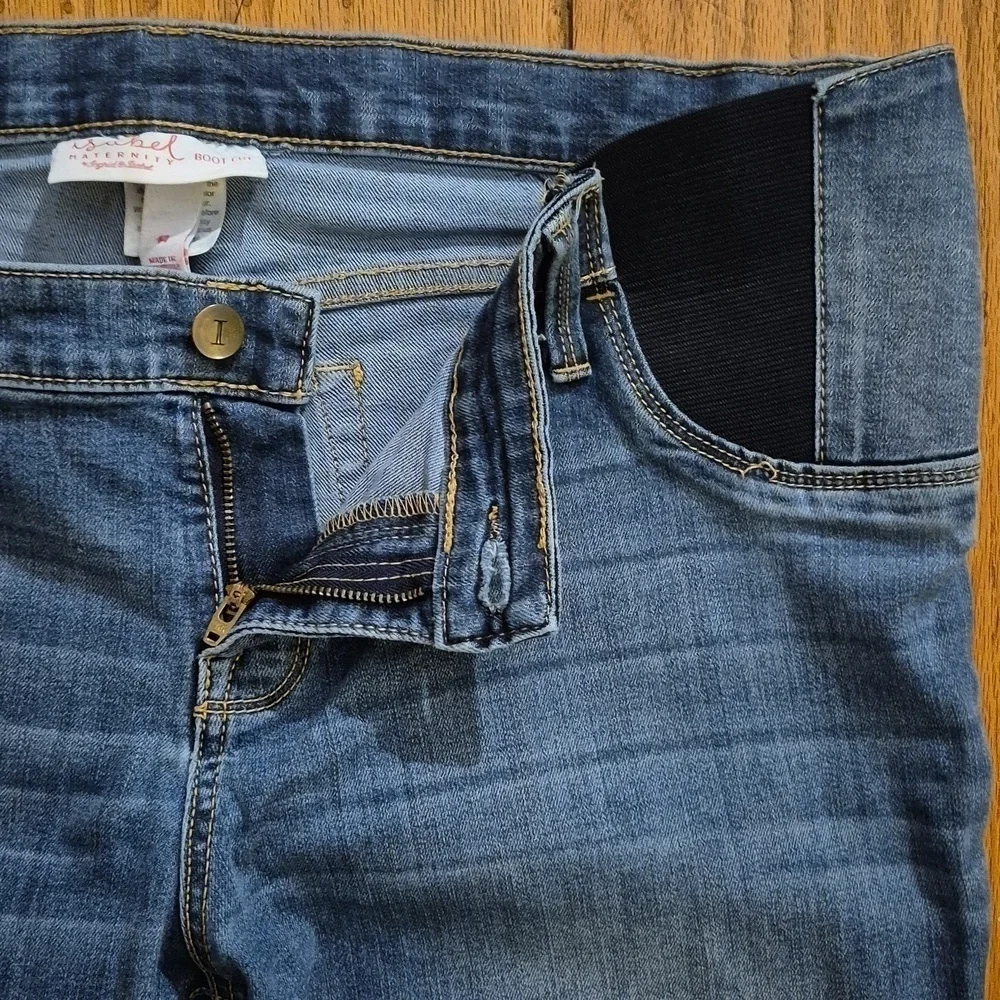 Ingrid & Isabel Under Belly High-Rise Denim Flare Maternity Jeans Sz M